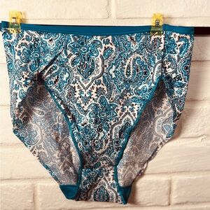 NWT Soma Vanishing Edge Microfiber Panty Underwear High Leg L Cape Paisley #0412